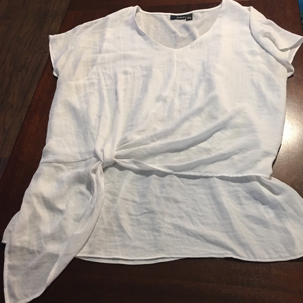 2 peplum crape blouses with front knot detail